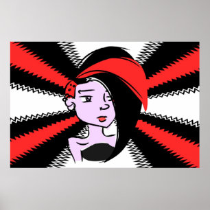 Rock Girl Modern Art Poster - Customisable