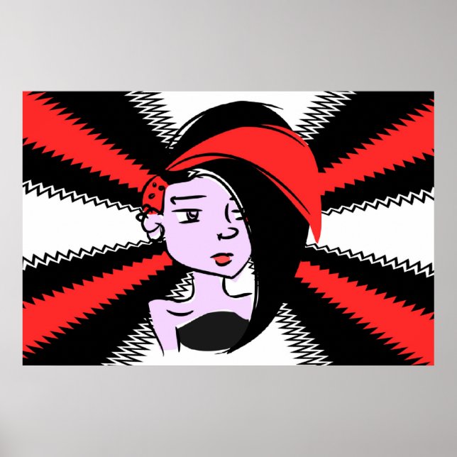 Rock Girl Modern Art Poster - Customisable (Front)