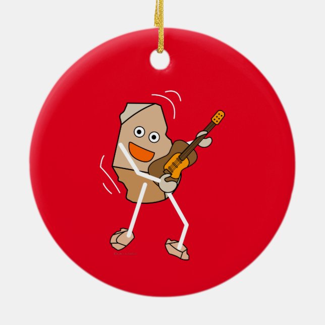 Rock Guitar Ceramic Tree Decoration (Back)