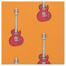 rock guitar fabric cartoon