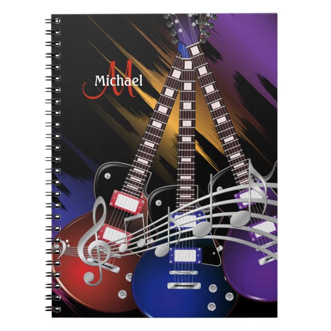 Rock Guitar Music - Personalise Notebook (Front)