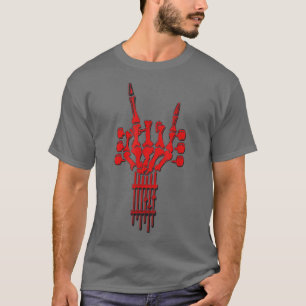 Rock Guitar Neck Skeleton Concert Band Men Women R T-Shirt