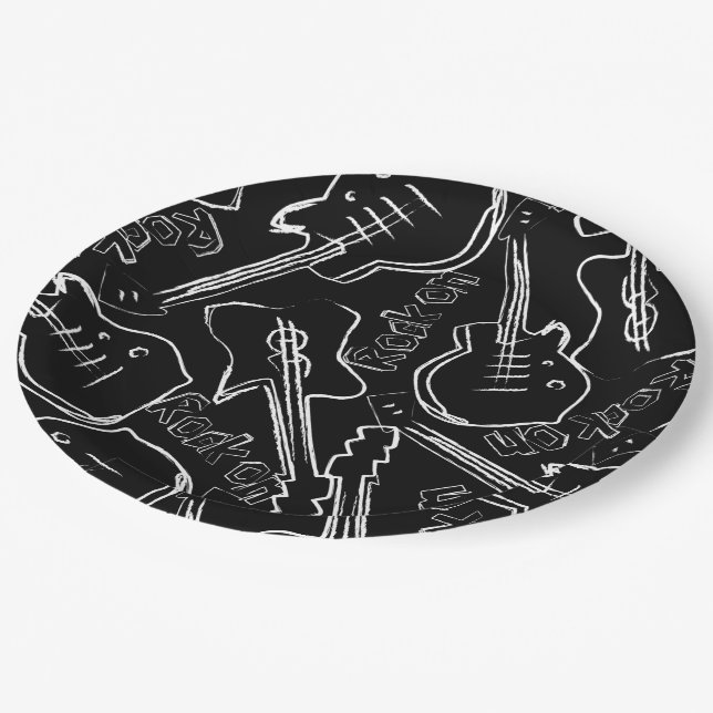 Rock guitar paper plate (Angled)