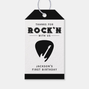 Rock Guitar Pick Birthday Party Thank You Gift Tags