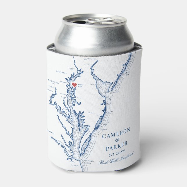 Rock Hall Maryland Osprey Point Inn Wedding Can Cooler (Can Front)