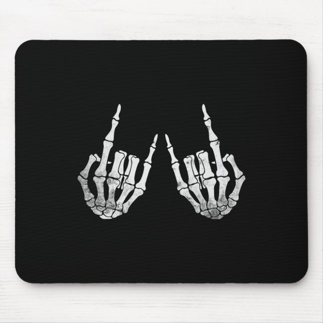 Rock Hand Lazy Halloween Costume Cool Bones  Mouse Pad (Front)
