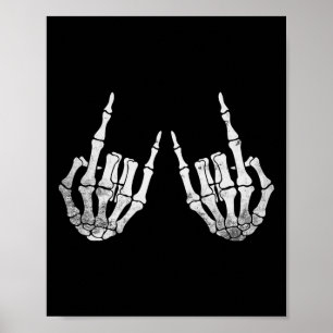 Rock Hand Lazy Halloween Costume Cool Bones Poster
