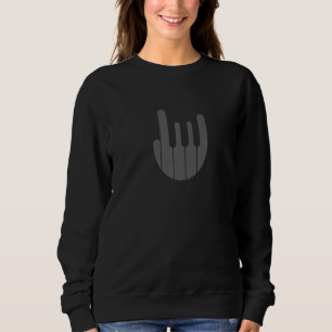 Rock Hand Piano Keyboard - Funny Cool Pianist Keyb Sweatshirt