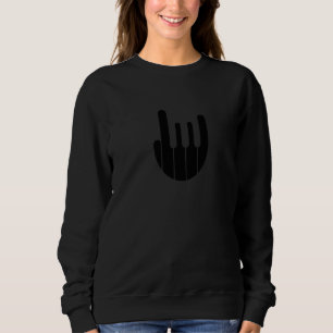 Rock Hand Piano Keyboard - Funny Cool Pianist Keyb Sweatshirt