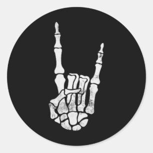 Rock Hand Pocket Lazy Halloween Costume Cool Bones Classic Round Sticker