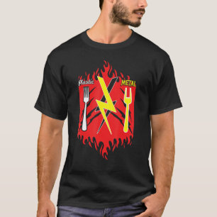 Rock Hand Sign Funny Fork Rock Music Lover Rocker  T-Shirt