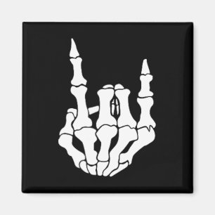 Rock Hand Skeleton Vintage Rocker Sign Halloween P Magnet