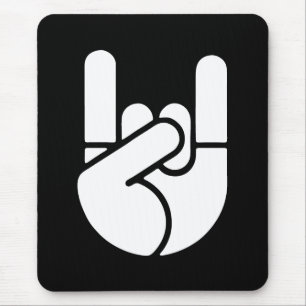 Rock Hand Stencil Mouse Pad
