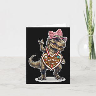 Rock Hand T Rex Best Mum Ever Mothers Day Dino Mum Card