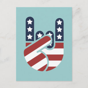 Rock Hand USA Postcard