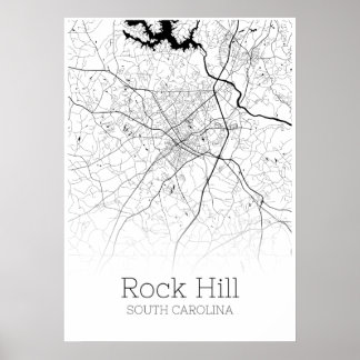 Rock Hill Map - South Carolina - City Map Poster
