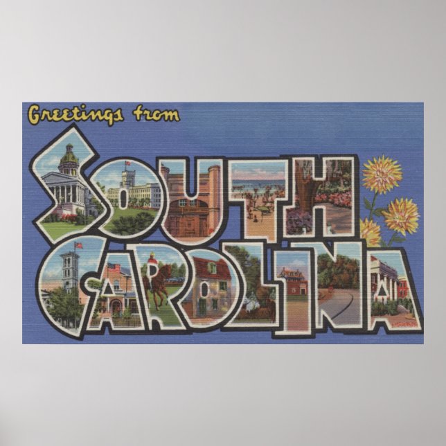 Rock Hill, South Carolina - Large Letter Scenes Poster (Front)