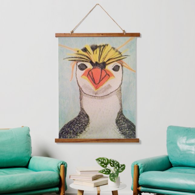 Rock Hopper Penguin  Hanging Tapestry (Living Room)