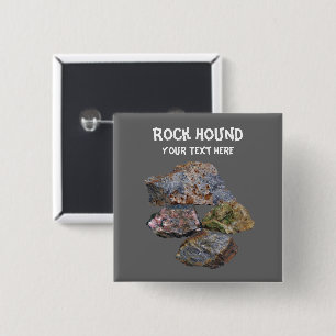 Rock Hound Mineral Collectors Funny  15 Cm Square Badge