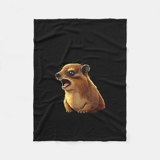 Rock Hyrax Awawa Ew People Funny Groundhog Die  Fleece Blanket (Front)