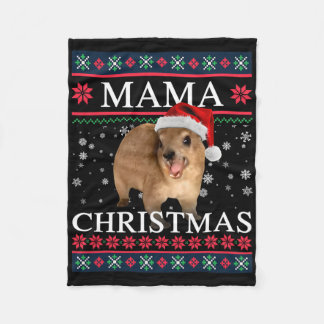 Rock Hyrax Mama Christmas Ugly Style  Fleece Blanket