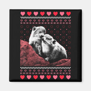 Rock Hyrax Valentine's Day Ugly Sweater Style Magnet