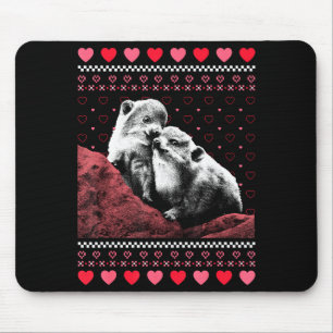 Rock Hyrax Valentine's Day Ugly Sweater Style  Mouse Pad