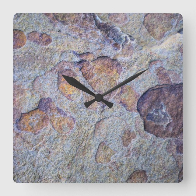 Rock Iron Ore Stone Square Wall Clock (Front)