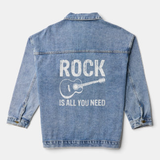 Rock is all you need Rock and Roll Rocker Denim Jacket