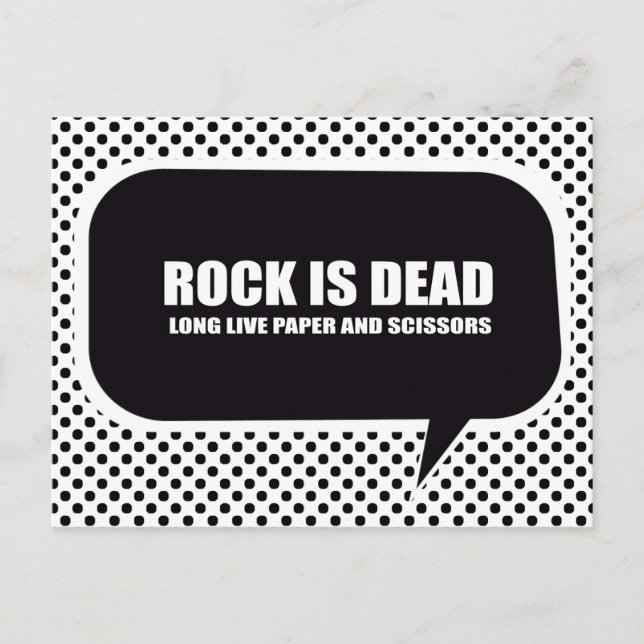 ROCK IS DEAD. LONG LIVE PAPER AND SCISSORS. POSTCARD (Front)