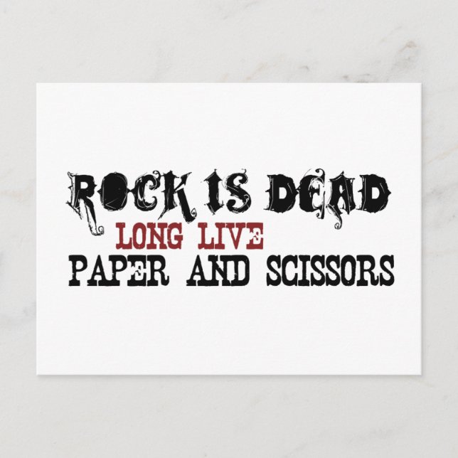 Rock Is Dead Postcard (Front)