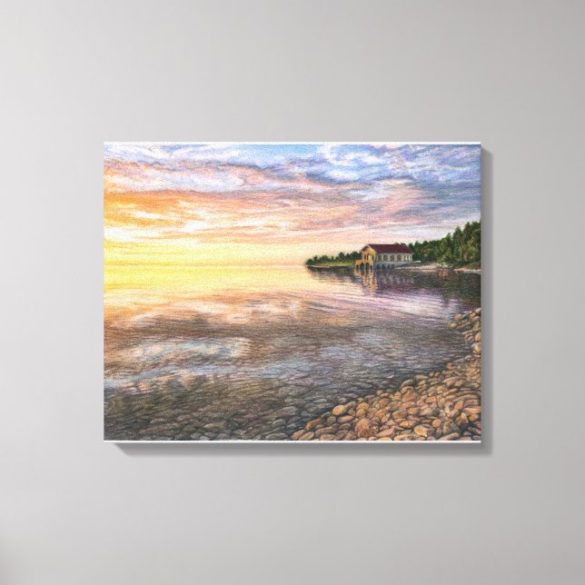 Rock Island, Door County boathouse canvas print (Front)