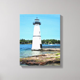Rock Island Lighthouse, New York Wrapped Canvas