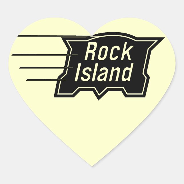 Rock Island Railroad Speed Logo Heart Sticker (Front)