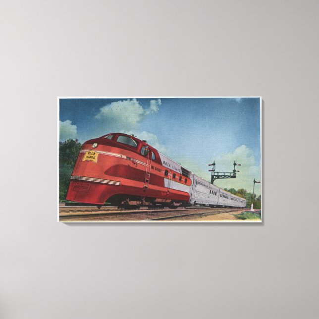Rock Island RocketStreamlined Train Canvas Print (Front)