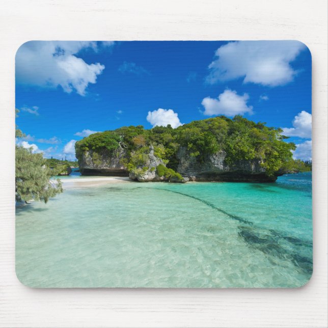 Rock Islet On The Beach Mouse Pad (Front)