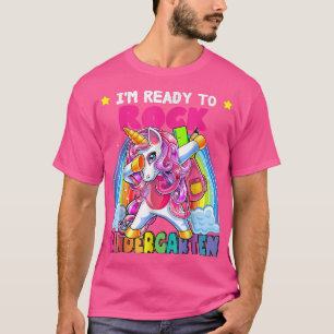 Rock Kindergarten Dabbing Unicorn Girls Back To Sc T-Shirt