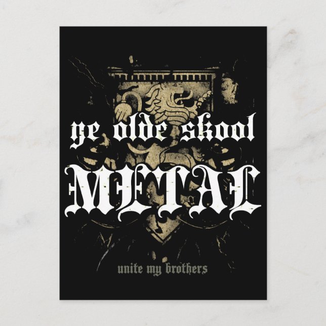 Rock=Life 'Ye Olde Skool Metal' Postcard (Front)
