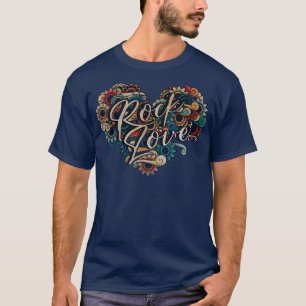 ROCK LOVE VIGNETTE VINTAGE COLORING T-Shirt