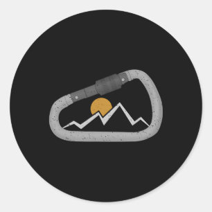 Rock Mountain Climbing Carabiner Harness Mountain Classic Round Sticker