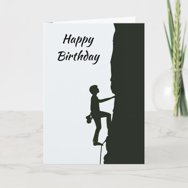 Rock, Mountain Climbing Climber Birthday  Card (Front)