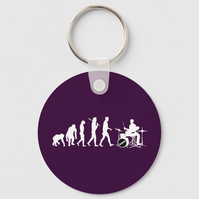 Rock Music Drummer and Jazz Dubstep Drums Key Ring (Front)