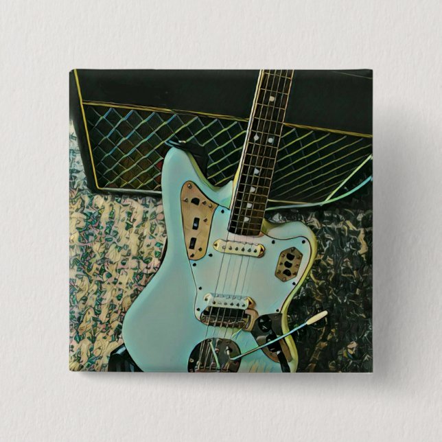 rock music gift for him her 15 cm square badge (Front)