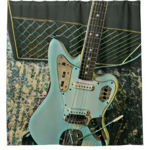 rock music gift for him her shower curtain