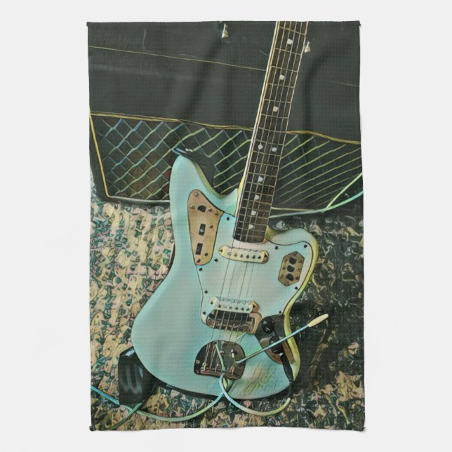 rock music gift for him her tea towel (Vertical)