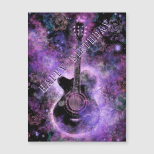 Rock Music Guitar Magnetic Birthday Card
