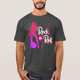 Rock music guitarist guitars saying Rock and Roll  T-Shirt
