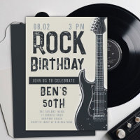 Rock Music Musician Guitar Adult Black Birthday