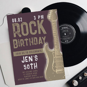 Rock Music Musician Guitar Adult Grunge Birthday Invitation