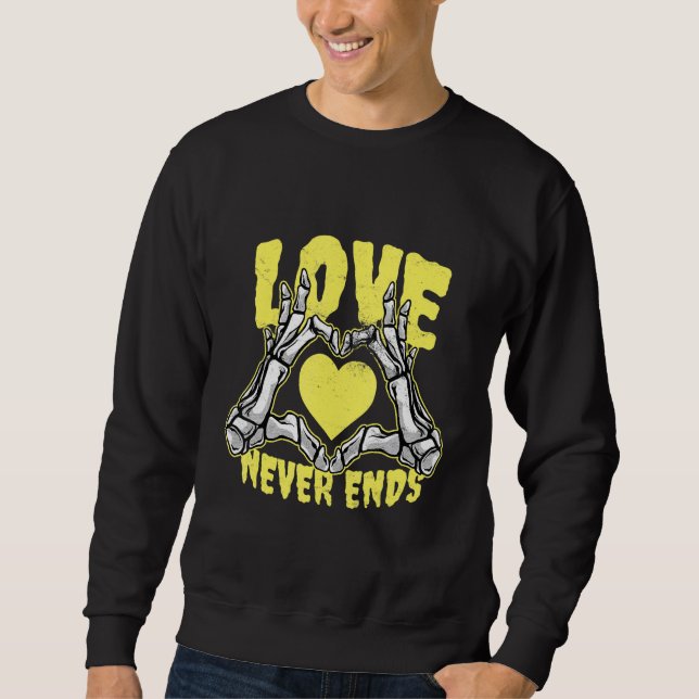 Rock Music Rocker Yellow Skeleton Hands Sweatshirt (Front)